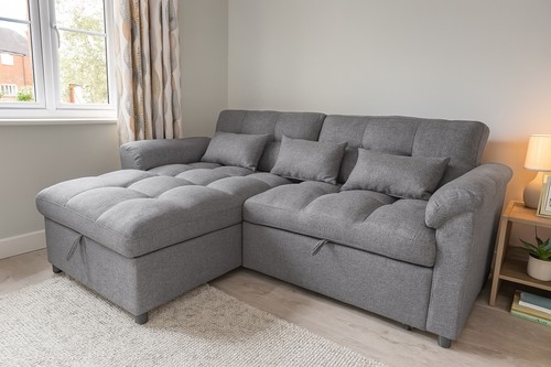 Bubble corner sofa bed - corner, grey