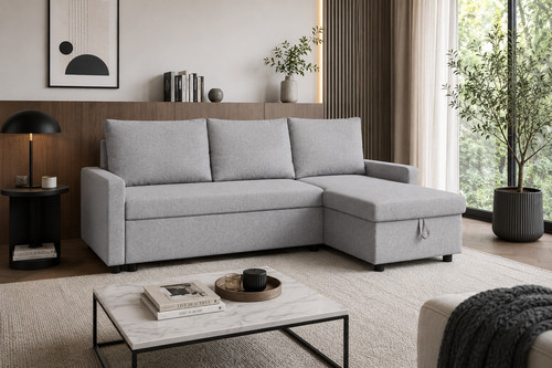 Grey corner sofa bed - grey,