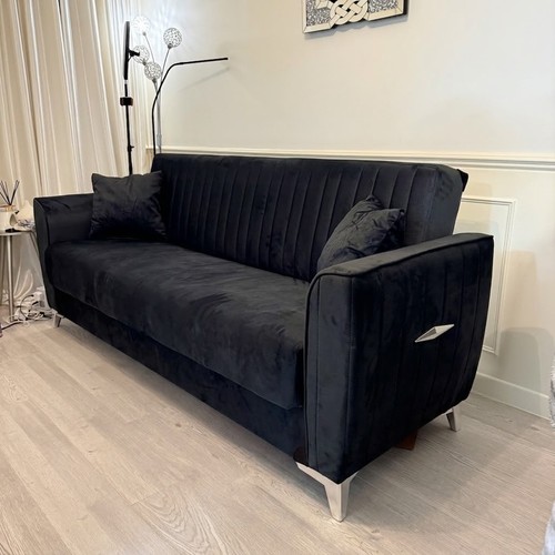 Tual black silver - black, sofa