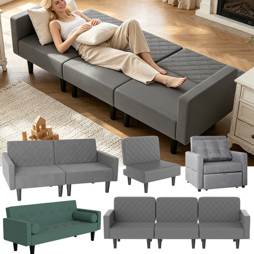 Double single fabric sofa bed - double/single,