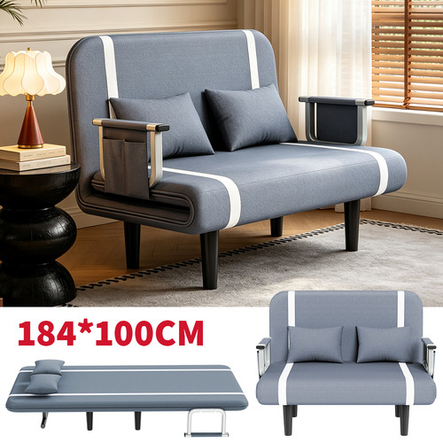 Double fabric sofa bed - fabric,