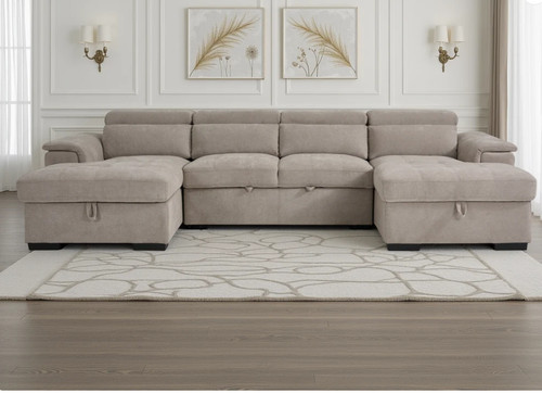 Beige shaped double storage - shaped,