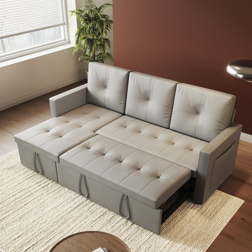 Elegant grey seater sofa bed - sofa,